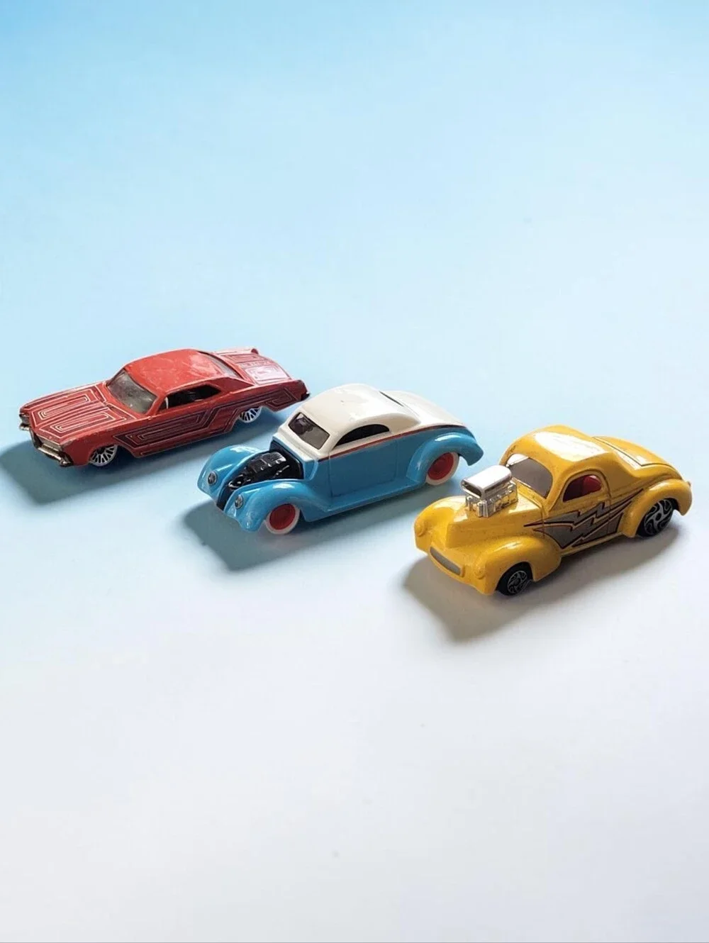 (Lot Of 3) Assorted Racing Champions Street Wheels/ Willys/ Ford/Hot Rod Coupes.